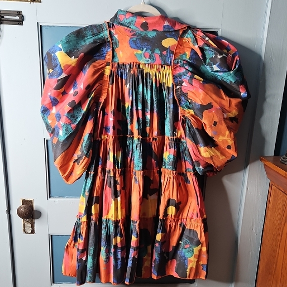 Love Highlight Empire Waist Babydoll Colorful Abstract Floral Print Dress NWOT - Picture 7 of 10